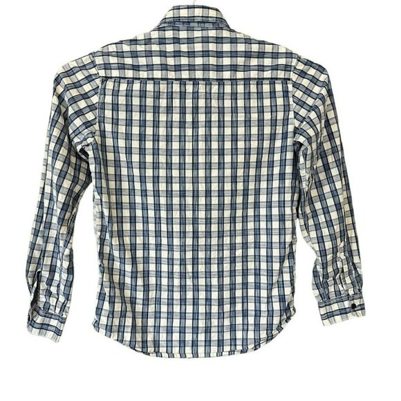 y2k Pepe Jeans Blue Plaid Long Sleeve Button Down Shirt Mens L *missing button* - Picture 3 of 7